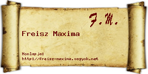 Freisz Maxima névjegykártya